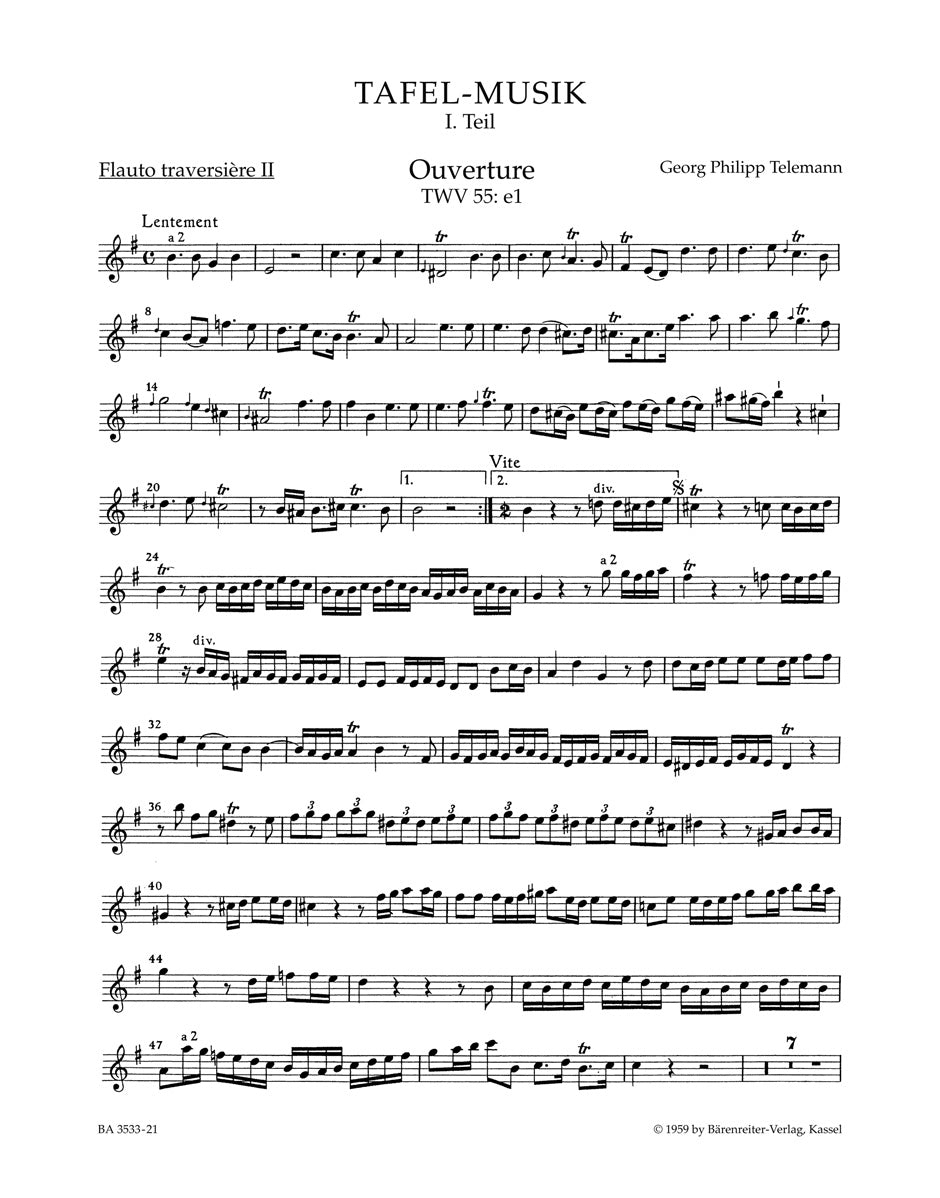 Telemann: Overture Suite and Conclusion in E Minor TWV 55:e1 & 50:5