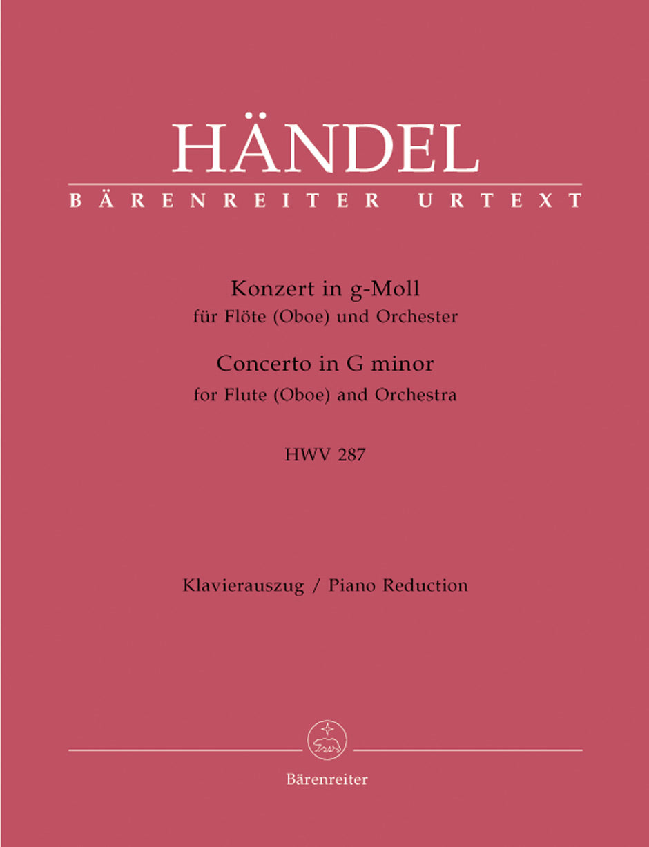 Handel: Concerto for Flute (or Oboe) in G Minor, HWV 287