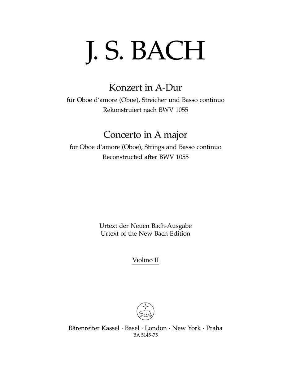 Bach: Oboe Concerto in A Major