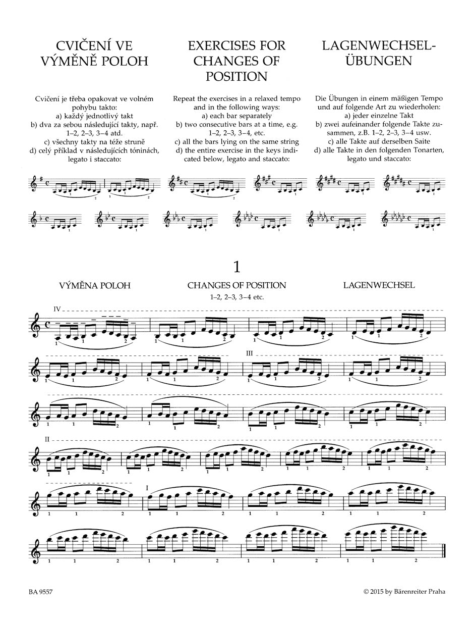 Ševčík: Changes of Position and Preparatory Scale Studies, Op. 8