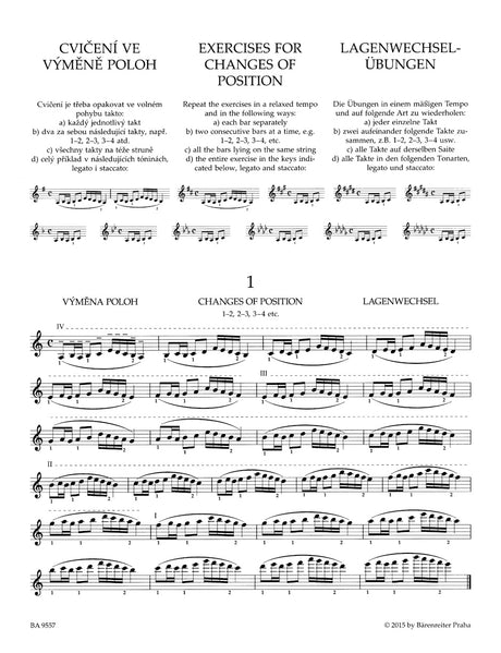 Ševčík: Changes of Position and Preparatory Scale Studies, Op. 8