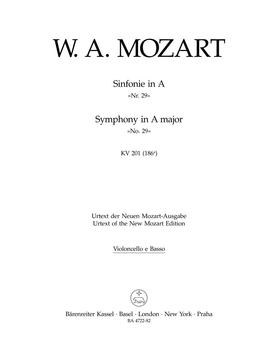 Mozart: Symphony No. 29 in A Major, K. 201 (186a)