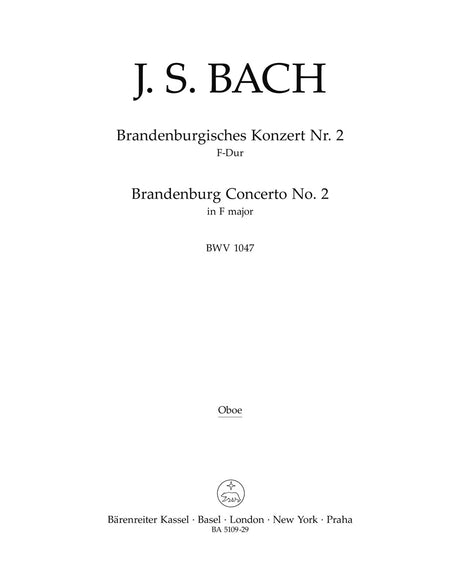 Bach: Brandenburg Concerto No. 2 in F Major, BWV 1047 (with performance markings)