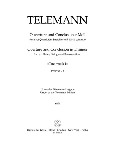 Telemann: Overture Suite and Conclusion in E Minor TWV 55:e1 & 50:5