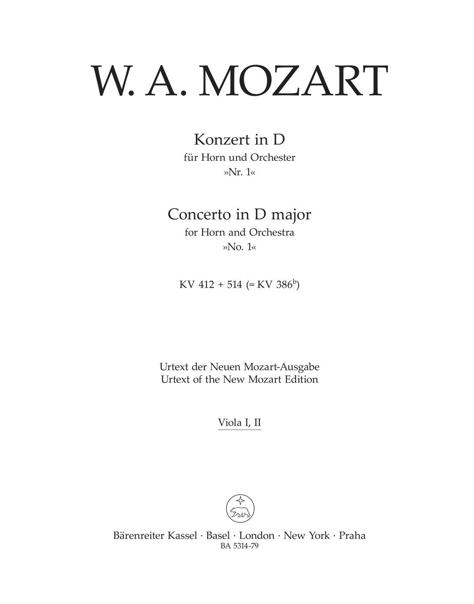 Mozart: Horn Concerto No. 1 in D Major, K. 412/514 (386b)