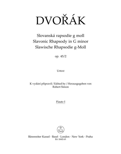 Dvořák: Slavonic Rhapsody in G Minor, B. 86, Op. 45, No. 2