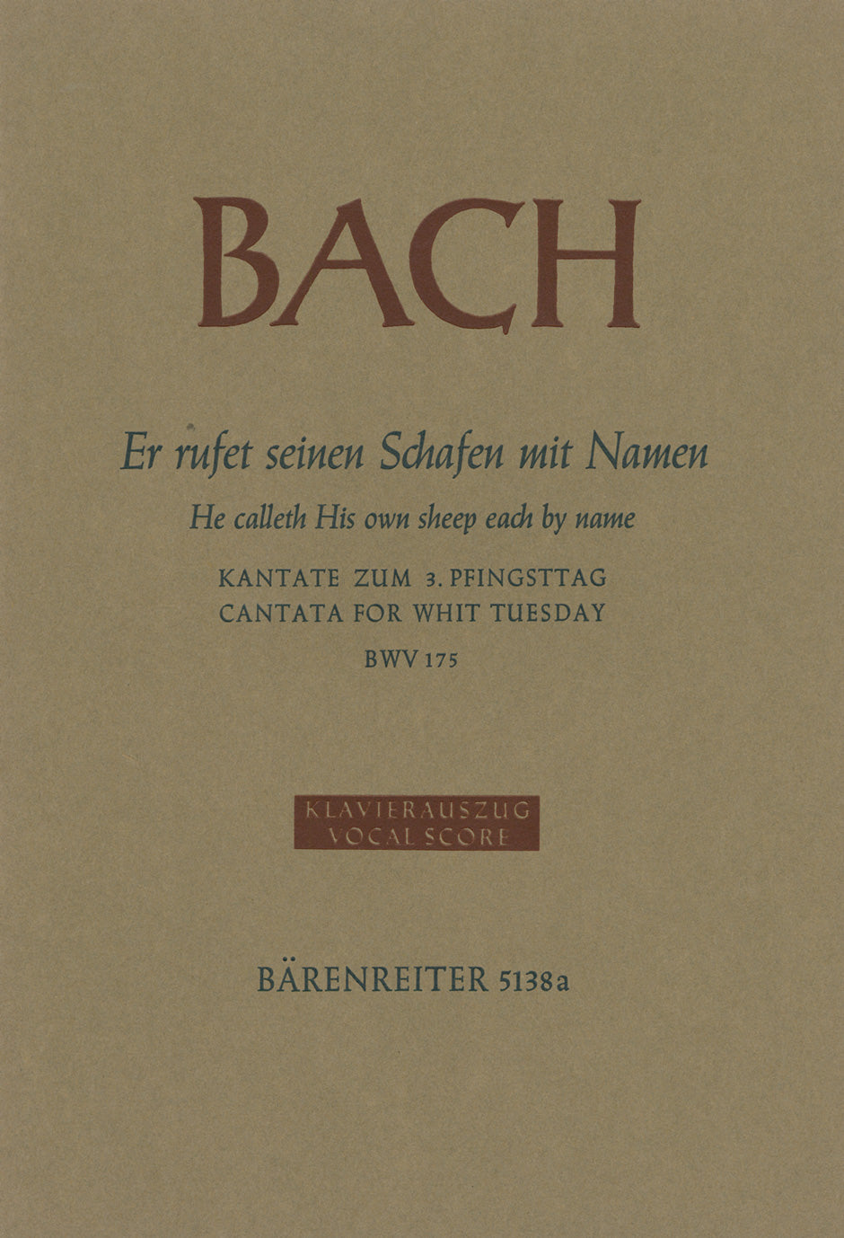 Bach: Er rufet seinen Schafen mit Name, BWV 175