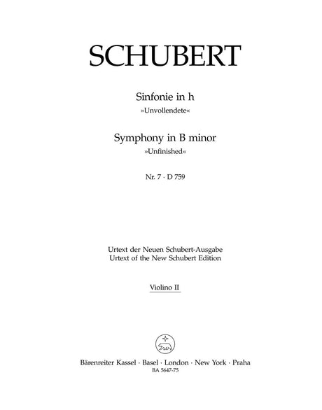 Schubert: Symphony No. 7 in B Minor, D 759 ("Unfinished")