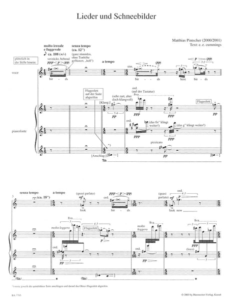 Pintscher: Lieder and Schneebilder