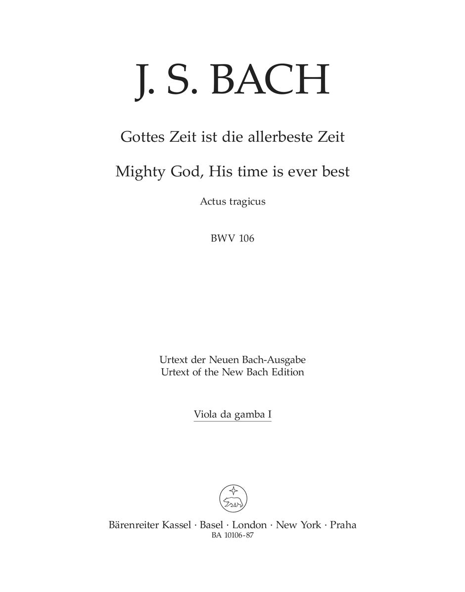 Bach: Gottes Zeit ist die allerbeste Zeit, BWV 106