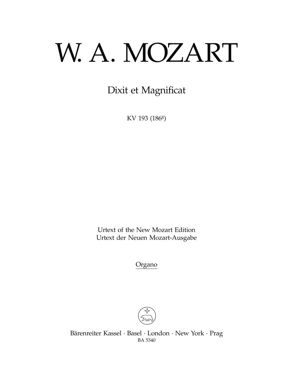 Mozart: Dixit et Magnificat, K. 193 (186g)