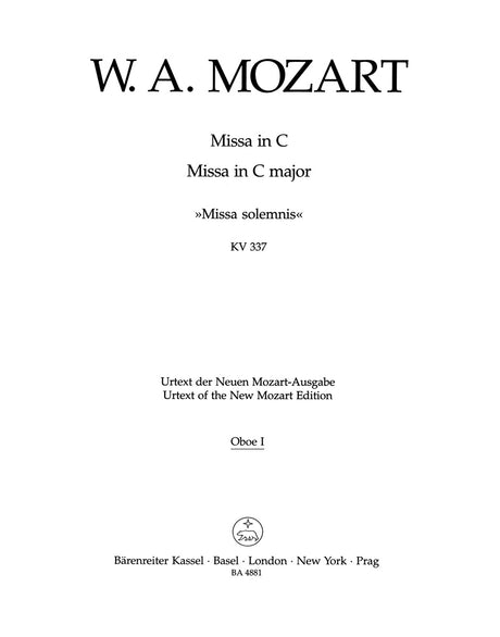 Mozart: Missa in C Major, K. 337 ("Missa solemnis")