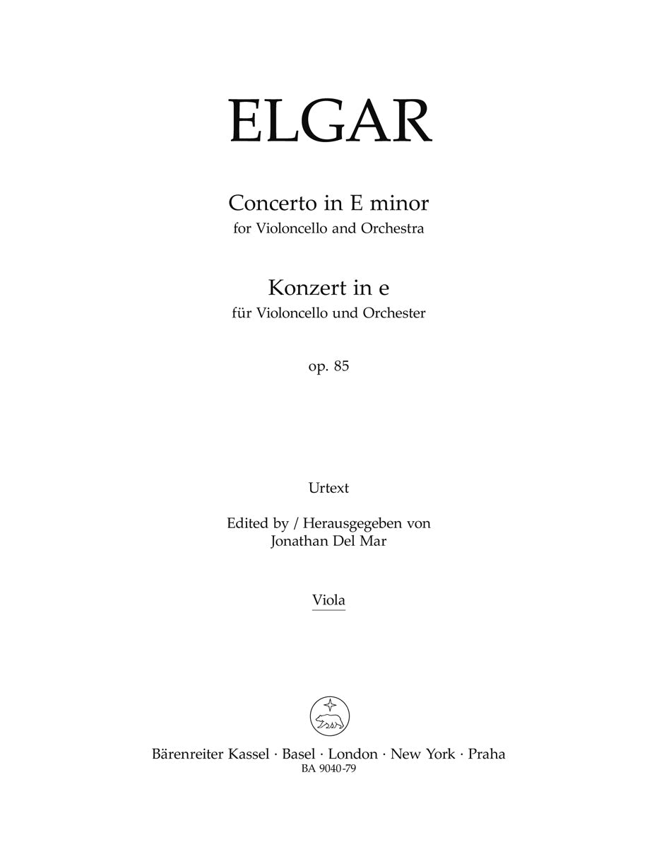 Elgar: Cello Concerto in E Minor, Op. 85