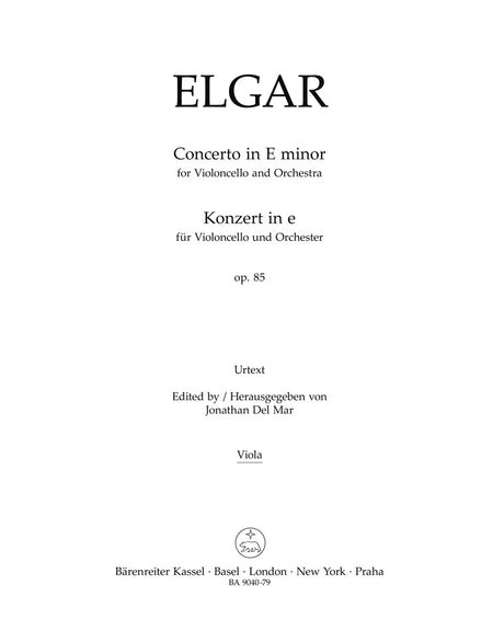 Elgar: Cello Concerto in E Minor, Op. 85