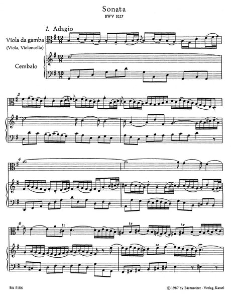 Bach: 3 Sonatas for Viola da gamba, BWV 1027-1029