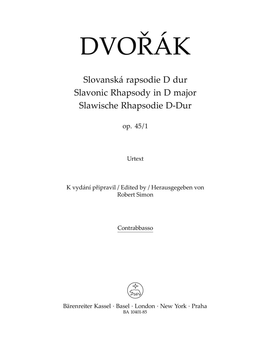 Dvořák: Slavonic Rhapsody in D Major, Op. 45, No. 1