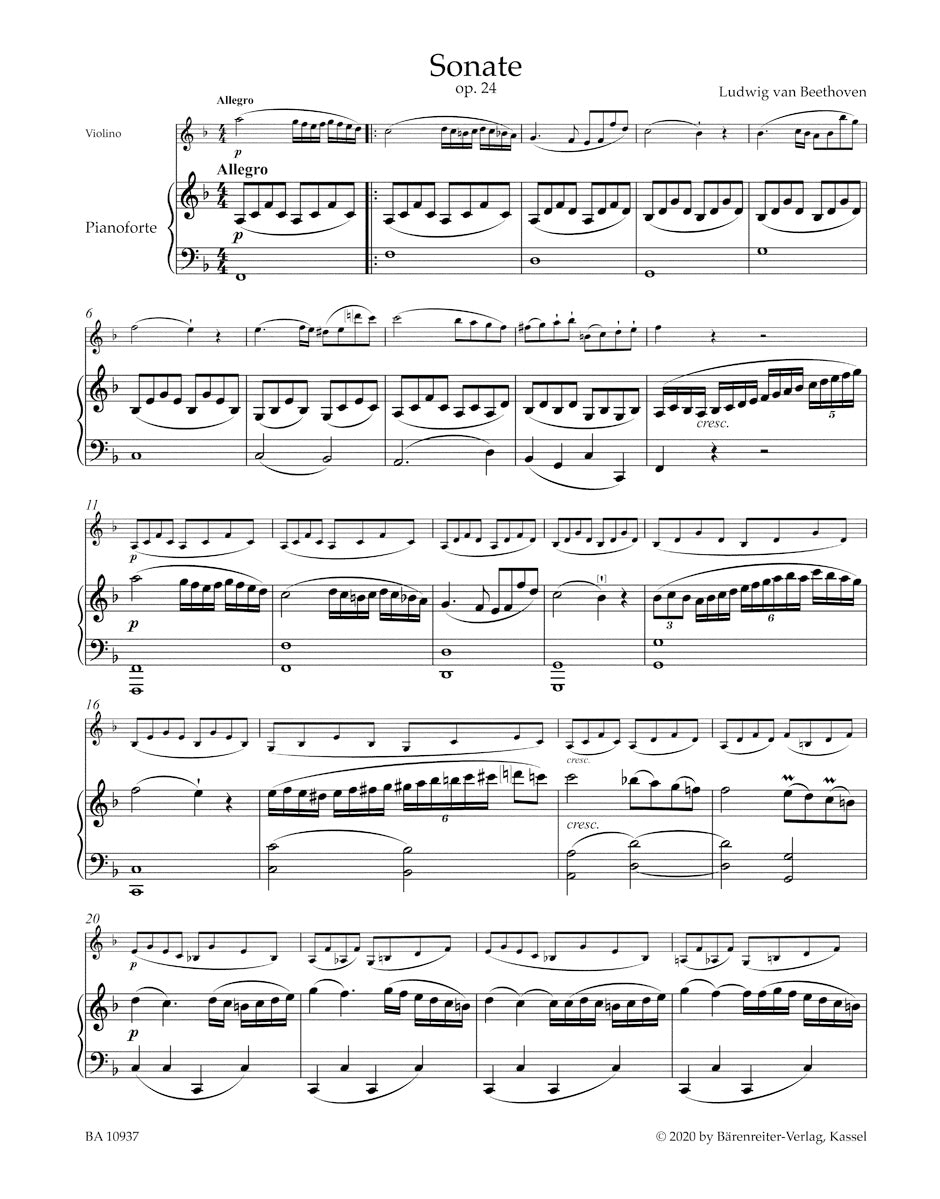 Beethoven: Violin Sonata in F Major, Op. 24 ("Spring Sonata")