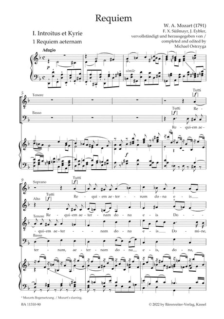 Mozart: Requiem, K. 626 (completed by Ostrzyga)