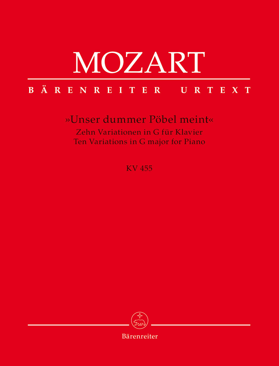 Mozart: 10 Variations on "Unser dummer Pöbel meint", K. 455