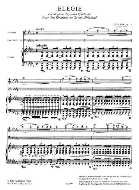 Suk: Elegie, Op. 23