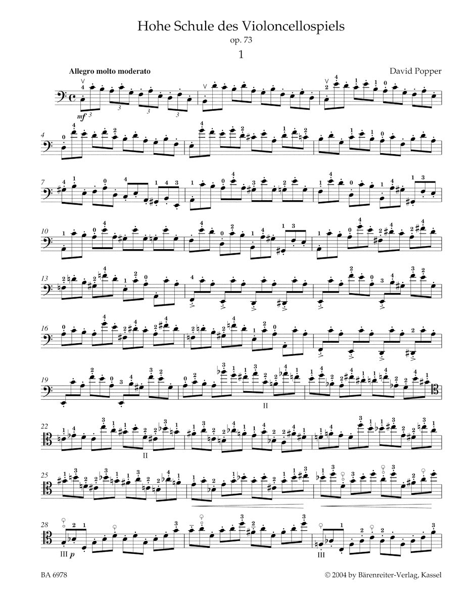 Popper: High School of Cello Playing, Op. 73