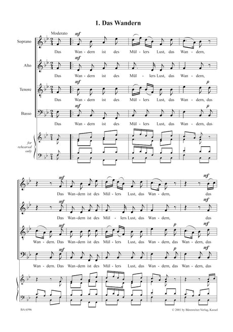 Schubert: Die schöne Müllerin (arr. for SATB Choir)