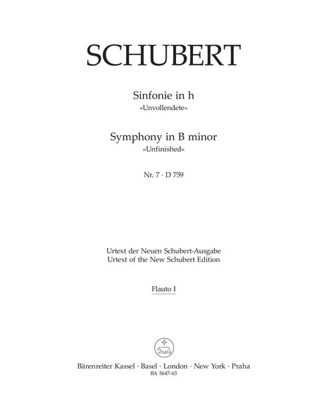 Schubert: Symphony No. 7 in B Minor, D 759 ("Unfinished")