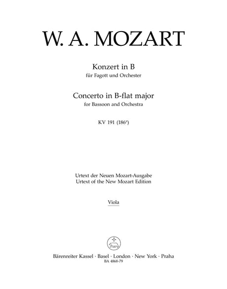 Mozart: Bassoon Concerto in B-flat Major, K. 191 (186e)