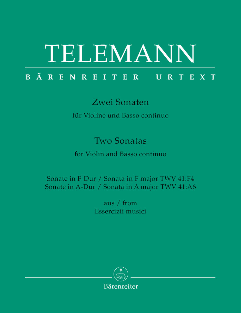 Telemann: 2 Violin Sonatas, TWV 41:F4 and 41:A6