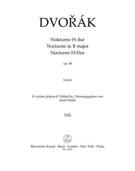 Dvořák: Nocturne in B Major, B. 47, Op. 40