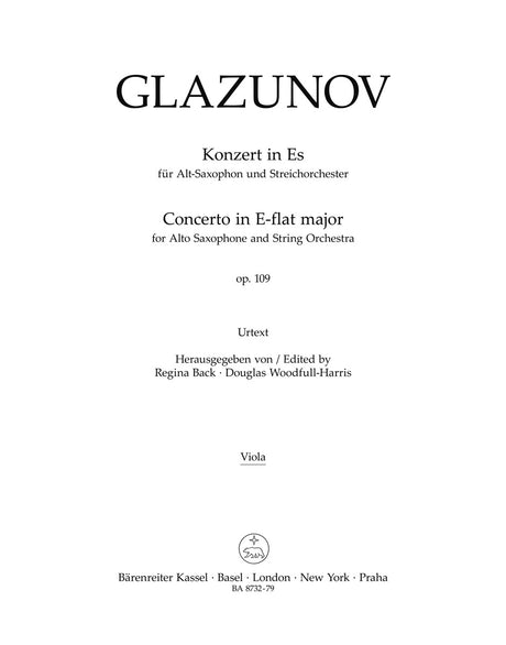 Glazunov: Alto Saxophone Concerto in E-flat Major, Op. 109