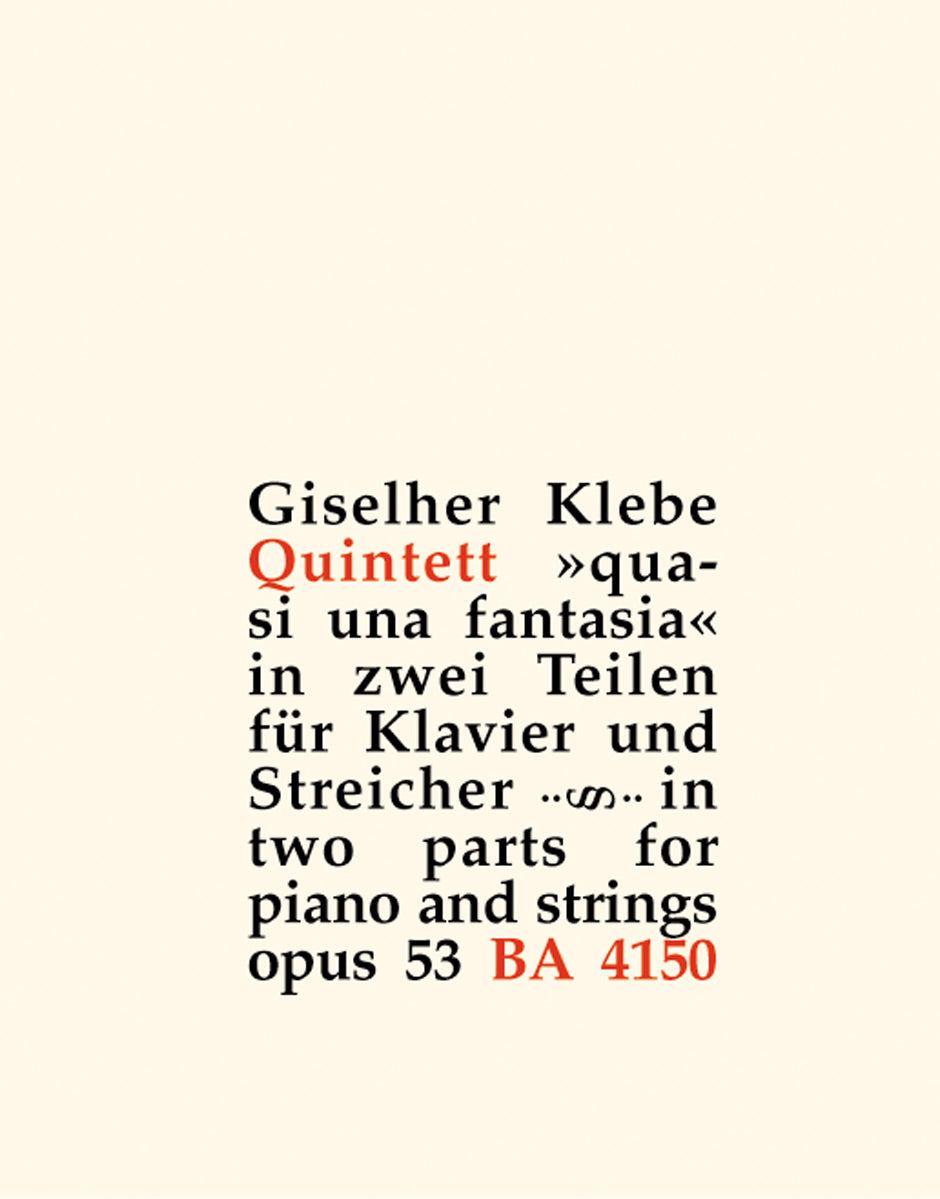 Klebe: Piano Quintet, Op. 53 ("quasi una fantasia")