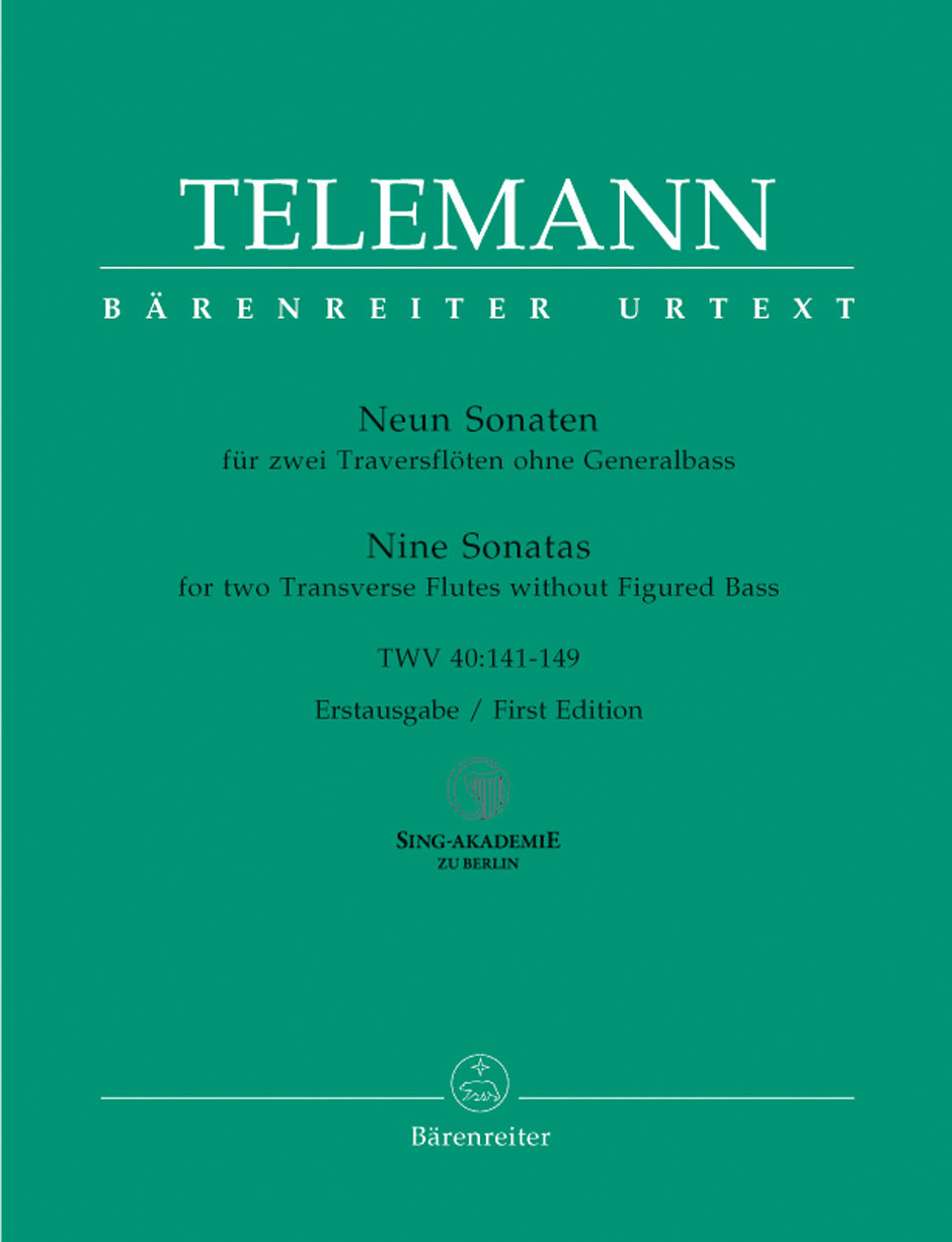 Telemann: 9 Sonatas for Two Flutes, TWV 40:141-149