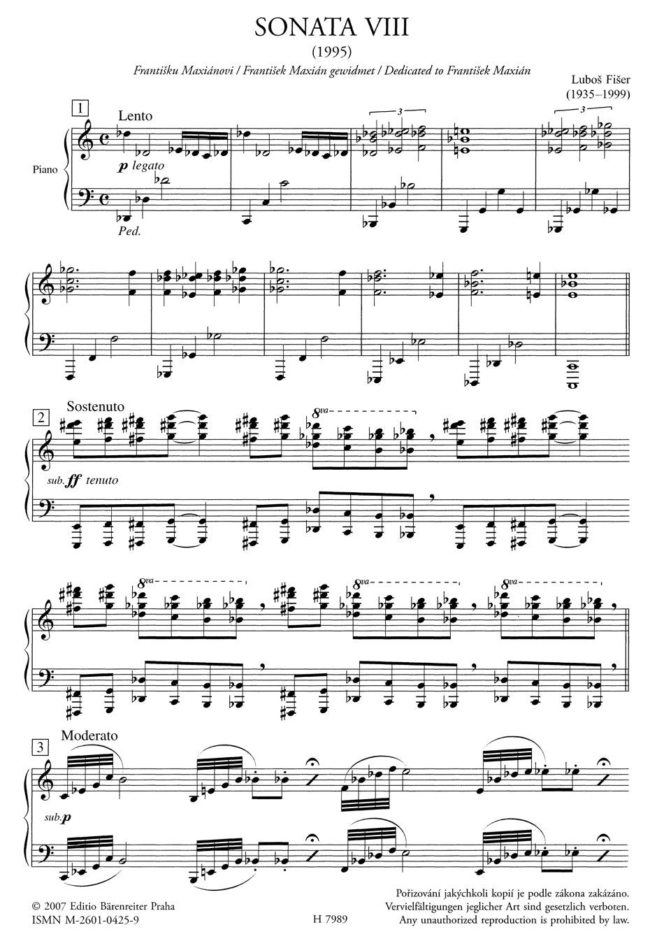 Fišer: Piano Sonata No. 8