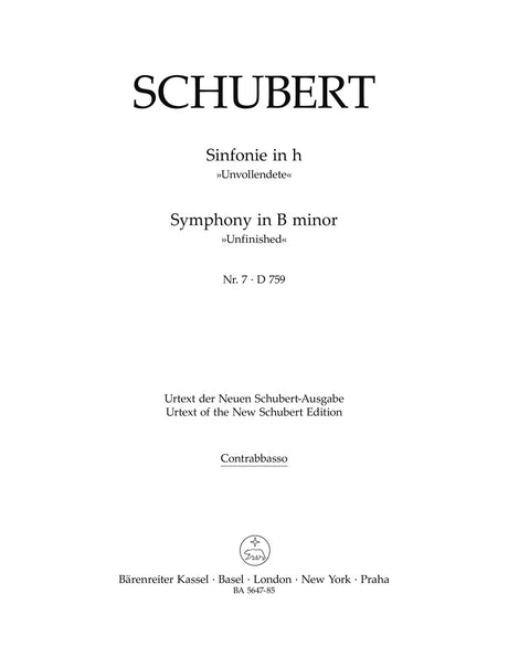 Schubert: Symphony No. 7 in B Minor, D 759 ("Unfinished")