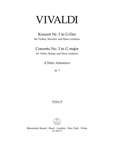 Vivaldi: Violin Concerto No. 3, RV 310