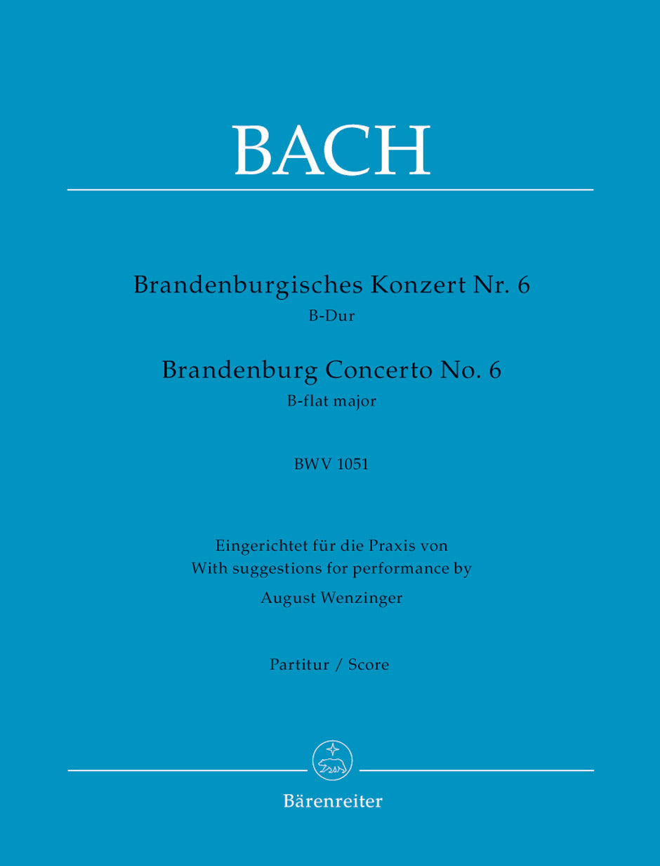 Bach: Brandenburg Concerto No. 6 in B-flat Major, BWV 1051 (with performance markings)