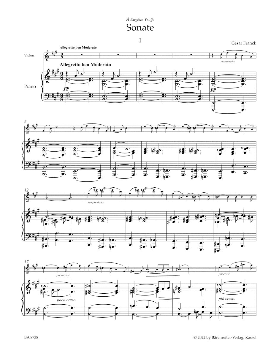 Franck: Sonata in A Major, FWV 8 (arr. for flute & piano)