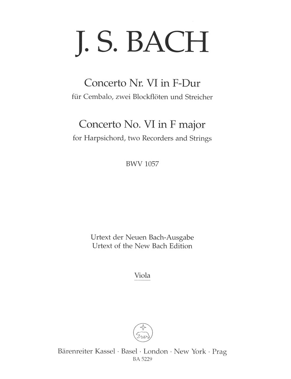 Bach: Harpsichord Concerto No. 6 in F Major, BWV 1057