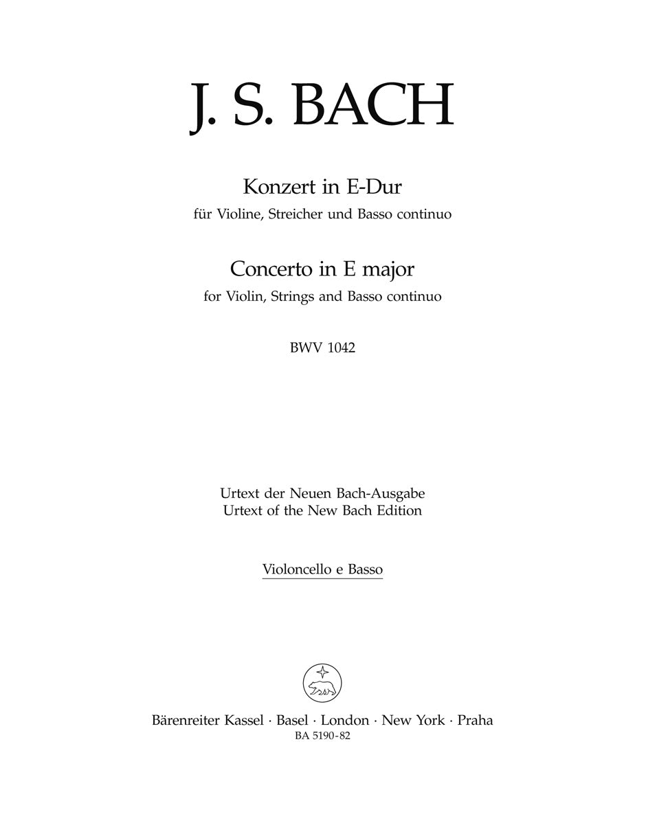 Bach: Violin Concerto in E Major, BWV 1042