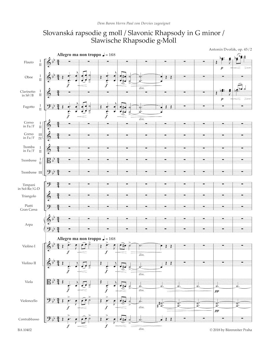 Dvořák: Slavonic Rhapsody in G Minor, B. 86, Op. 45, No. 2