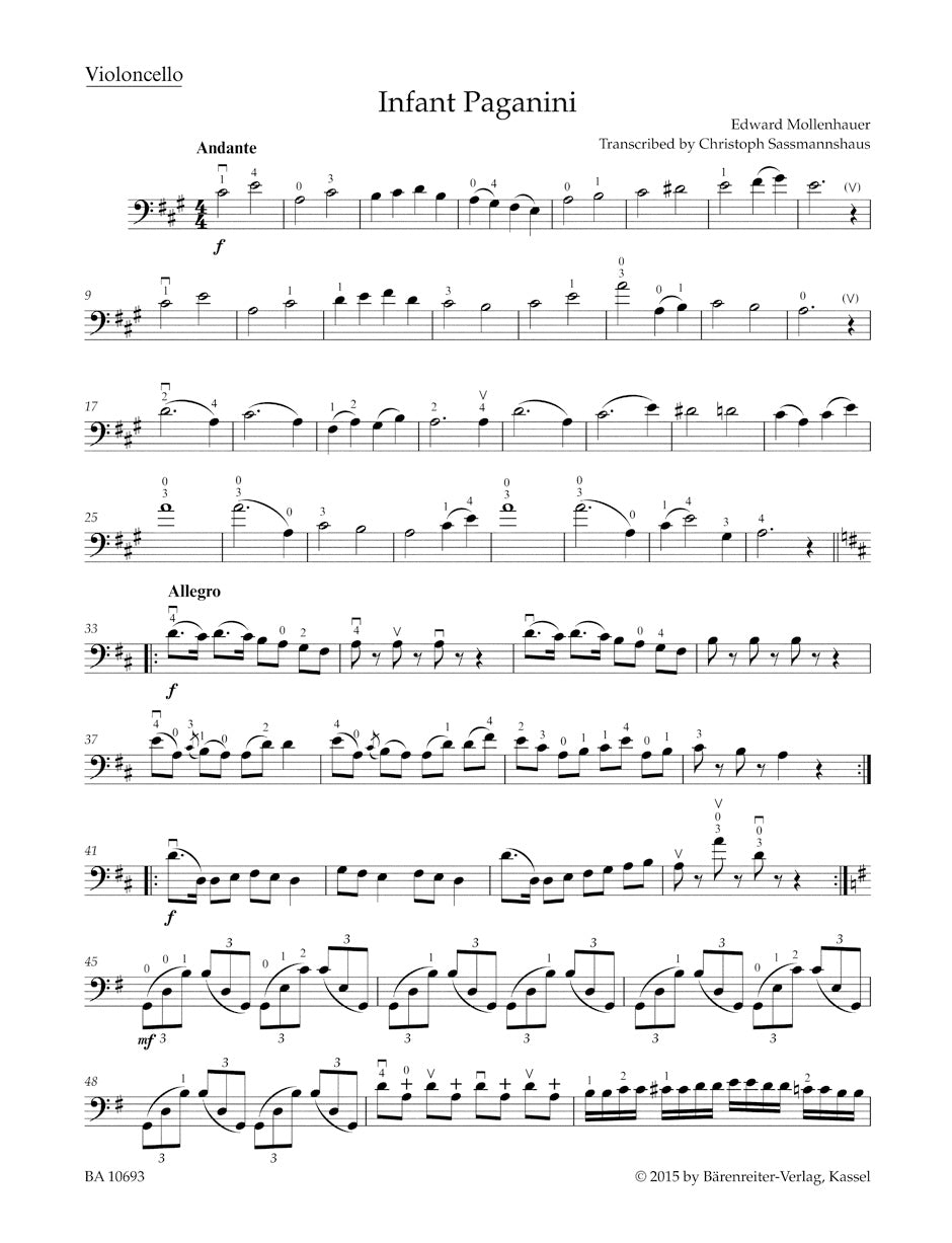 Mollenhauer: The Infant Paganini (arr. for cello & piano)