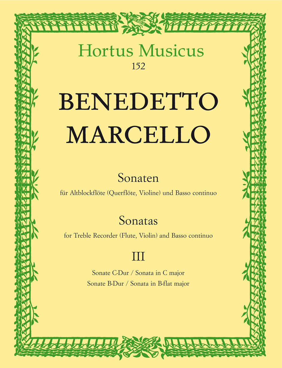 Marcello: Recorder Sonatas - Volume 3 (Op. 2, Nos. 6 & 7)