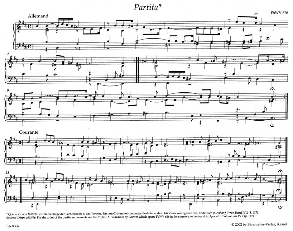 Froberger: Works from Copied Sources - Partitas and Partita Movements, Part 2