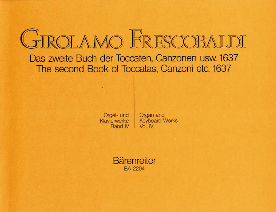 Frescobaldi: Il secondo libro di toccate - 1637