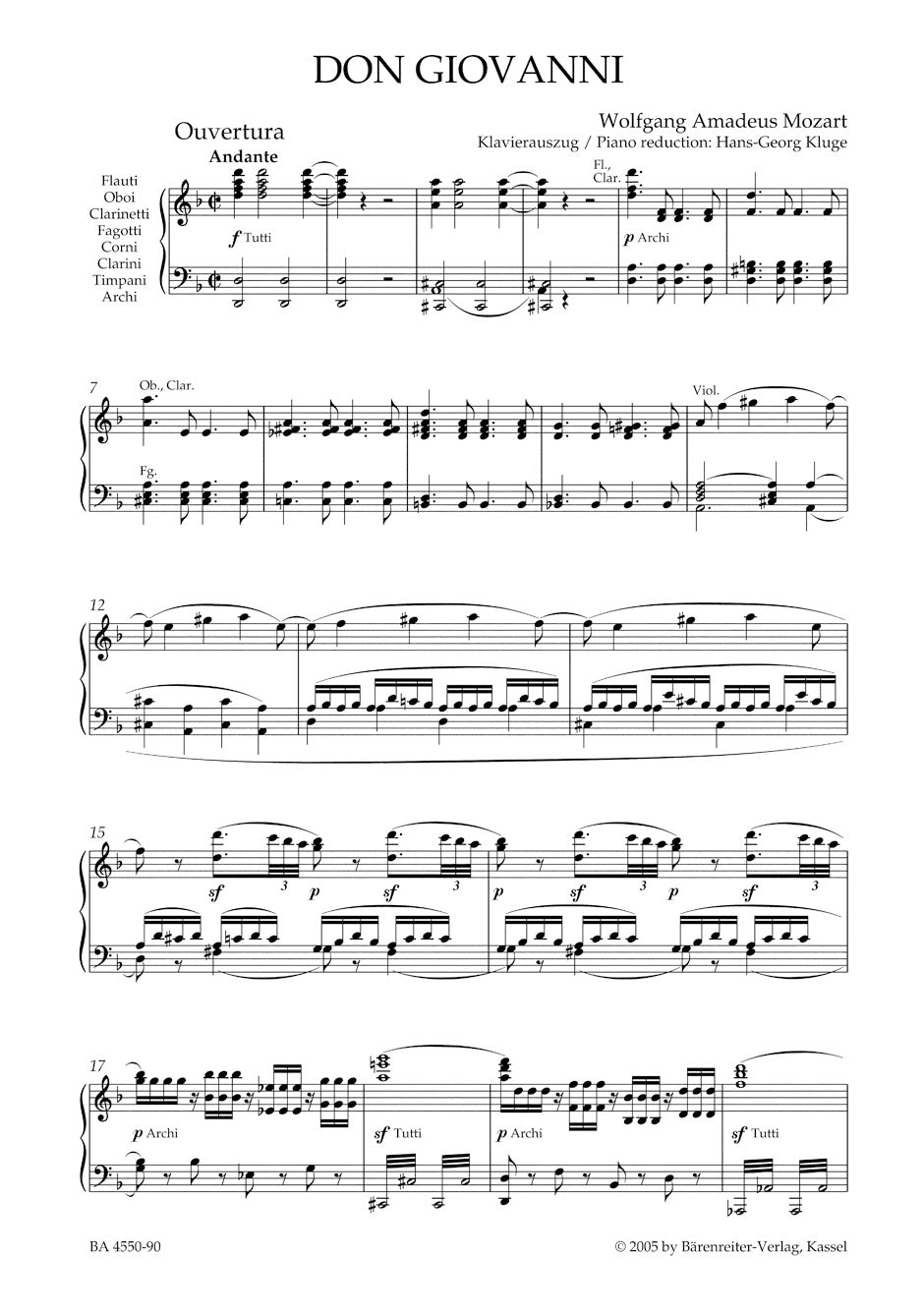 Mozart: Don Giovanni, K. 527 – Barenreiter US