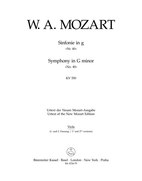 Mozart: Symphony No. 40 in G Minor, K. 550