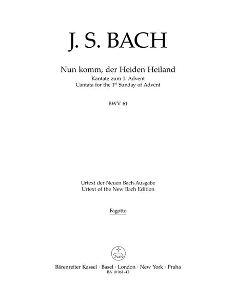 Bach: Nun komm, der Heiden Heiland, BWV 61