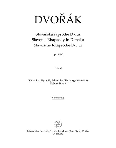 Dvořák: Slavonic Rhapsody in D Major, Op. 45, No. 1