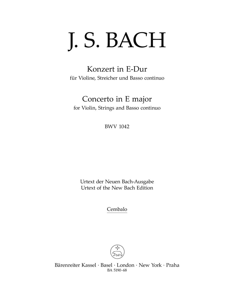 Bach: Violin Concerto in E Major, BWV 1042